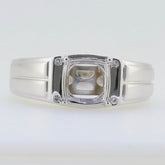 Men’s Sterling Silver Semi Mount Ring Setting Cushion CU 8X8mm - Syzjewelry